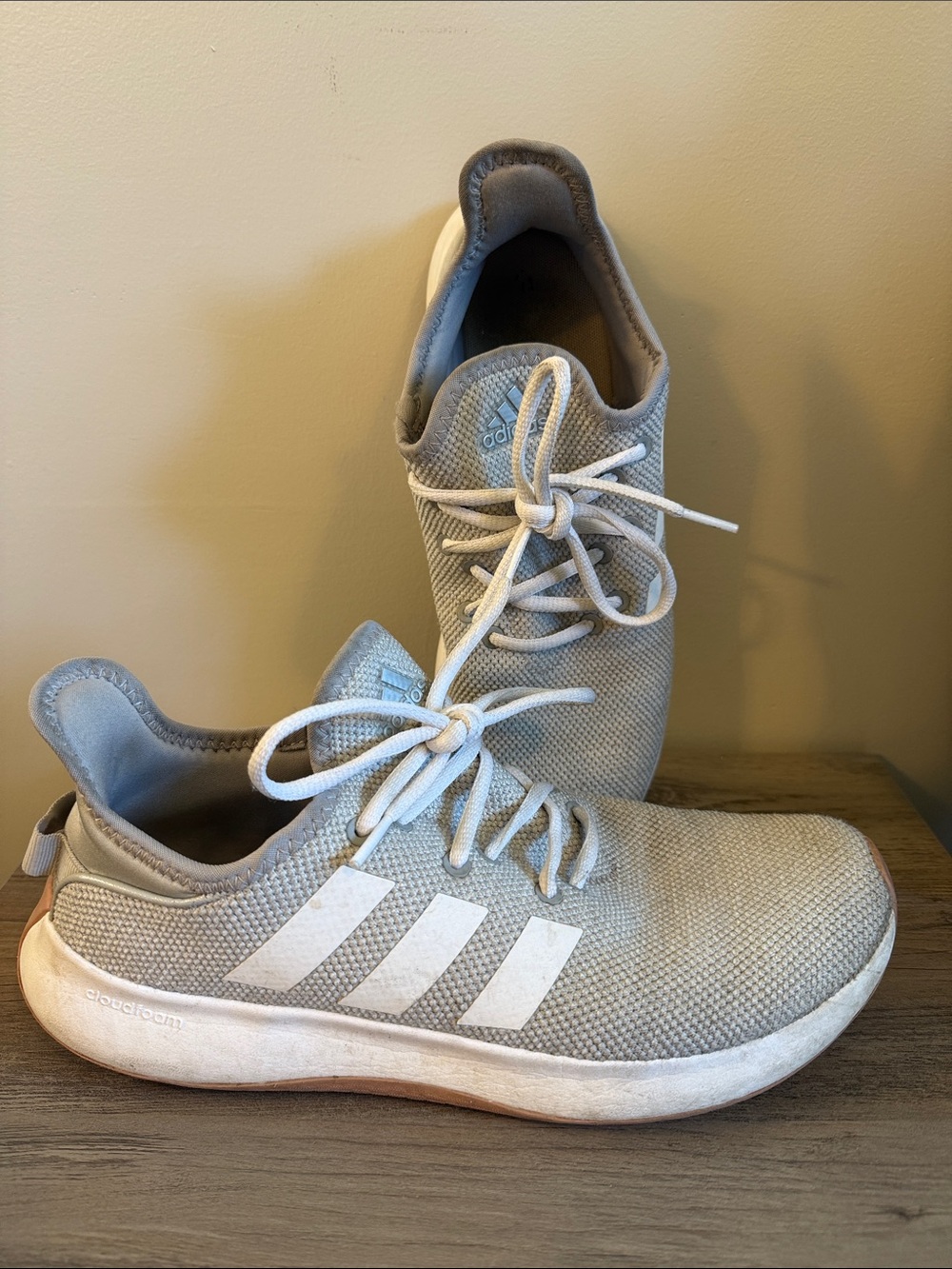 adidas Light Gray Mesh Athletic Sneakers